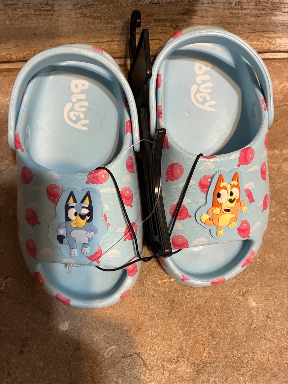 Bluey Kids Light Blue Slip-On Sandals with Character Art